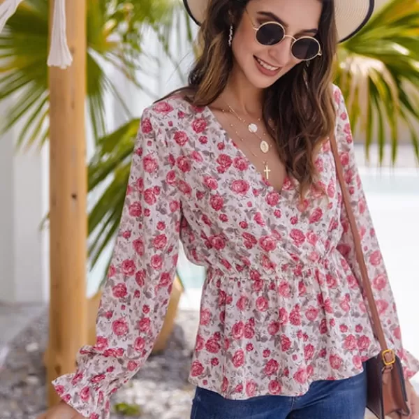 Princesse Fleurie Blouse Blanche Fleurie Rose Outlet
