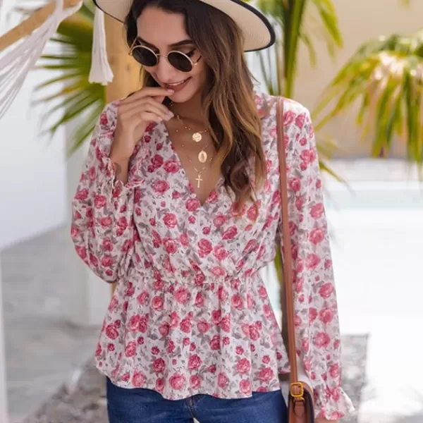Princesse Fleurie Blouse Blanche Fleurie Rose Outlet