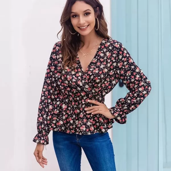 Princesse Fleurie Blouse Fleurie Coupe Péplum Cheap