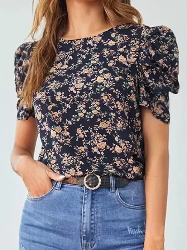 Princesse Fleurie Blouse Fleurie Élégante New
