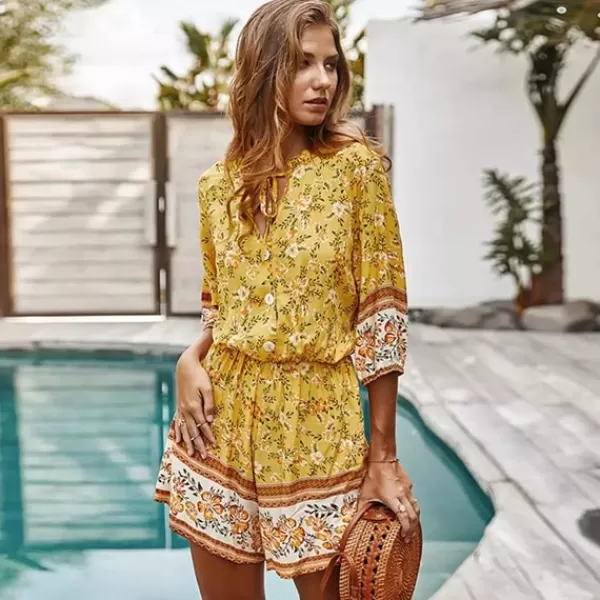 Princesse Fleurie Combishort Fleuri Boutonnée Cheap