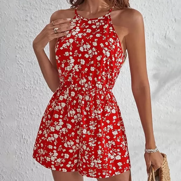 Princesse Fleurie Combishort Fleuri Rouge Discount