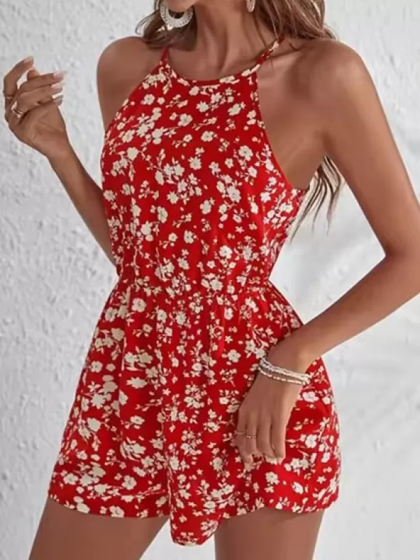 Princesse Fleurie Combishort Fleuri Rouge Discount