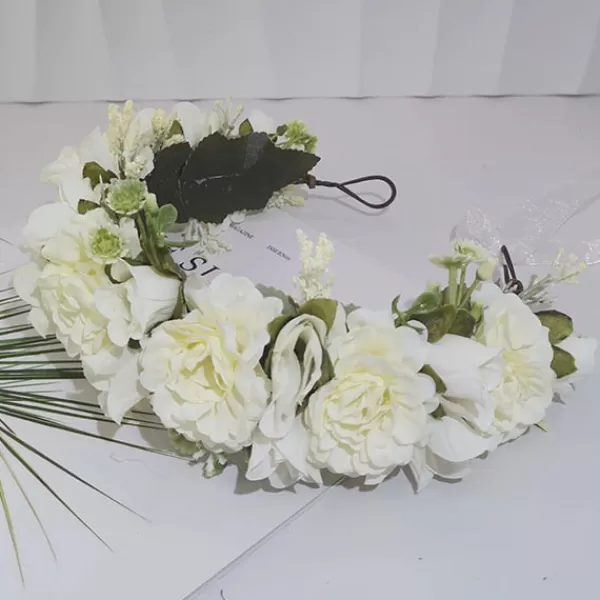Princesse Fleurie Couronne de Fleurs Blanches Discount