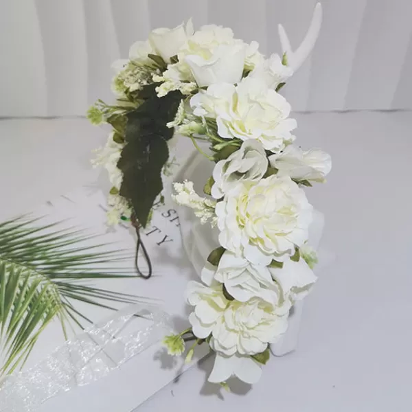 Princesse Fleurie Couronne de Fleurs Blanches Discount