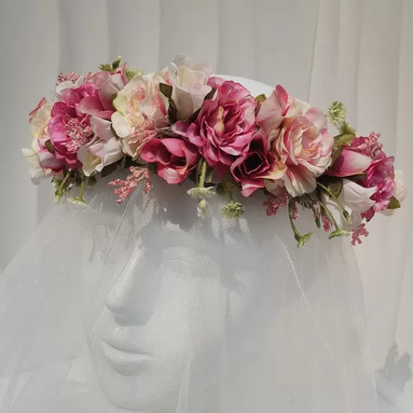 Princesse Fleurie Couronne de Fleurs Rose Hot