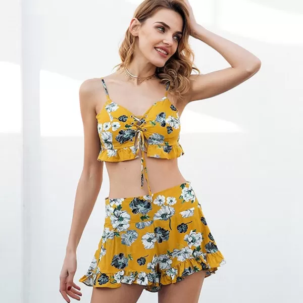 Princesse Fleurie Ensemble Top et Short Fleuri Best