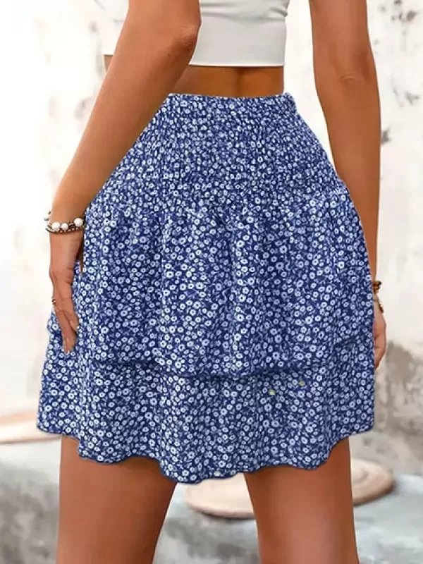 Princesse Fleurie Jupe Courte Fleurie Taille Haute Cheap