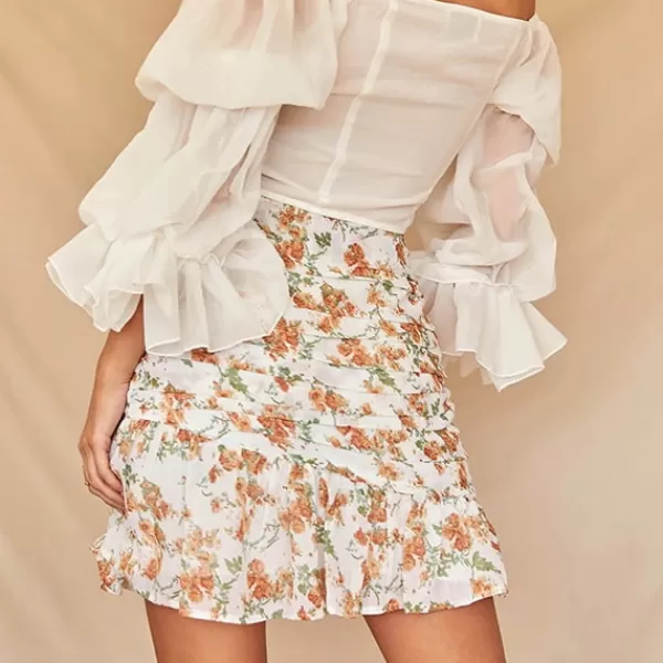 Princesse Fleurie Jupe Courte Fleurie Volantée Discount