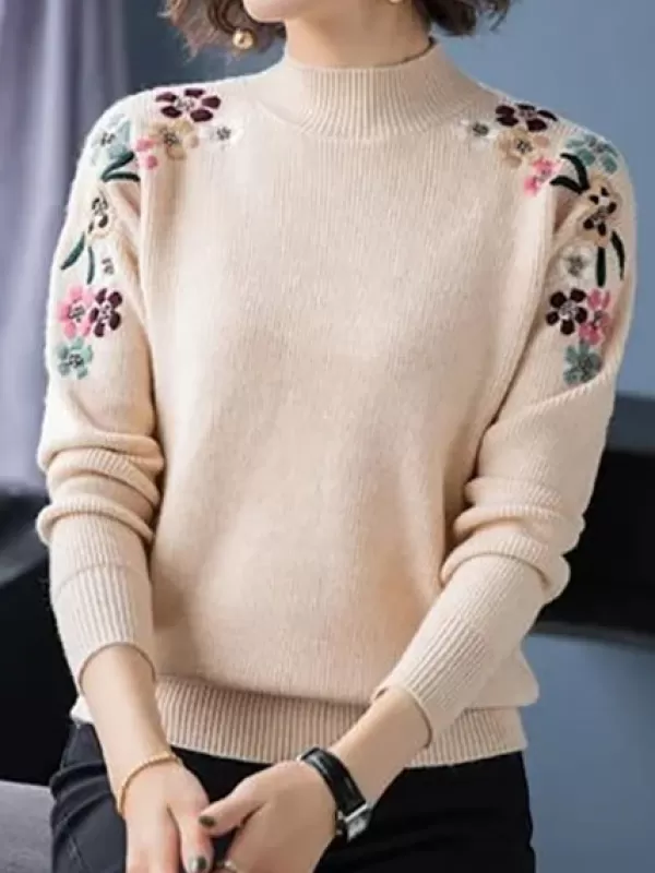 Princesse Fleurie Pull Motif Fleuri Femme Outlet
