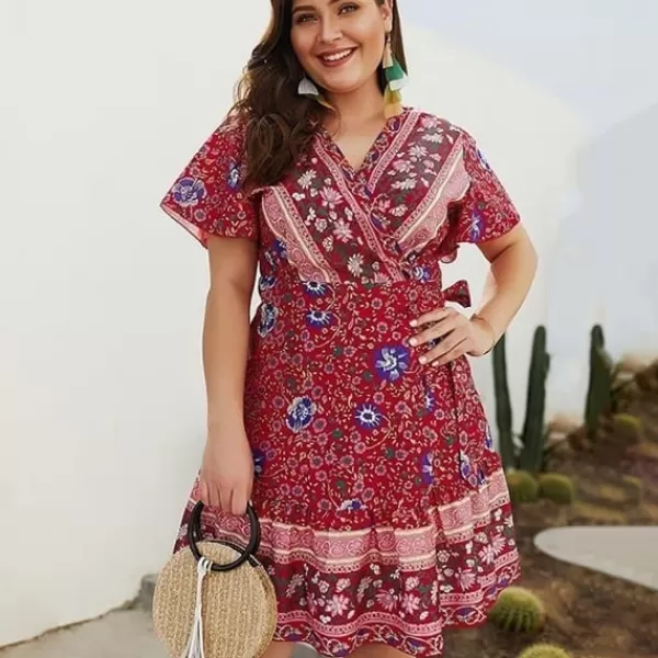 Princesse Fleurie Robe Courte Fleurie Grande Taille Cheap