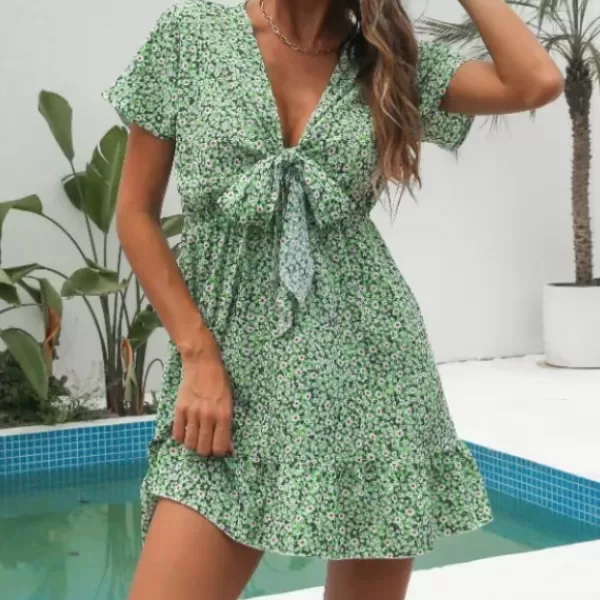 Princesse Fleurie Robe Courte Fleurie Verte Best