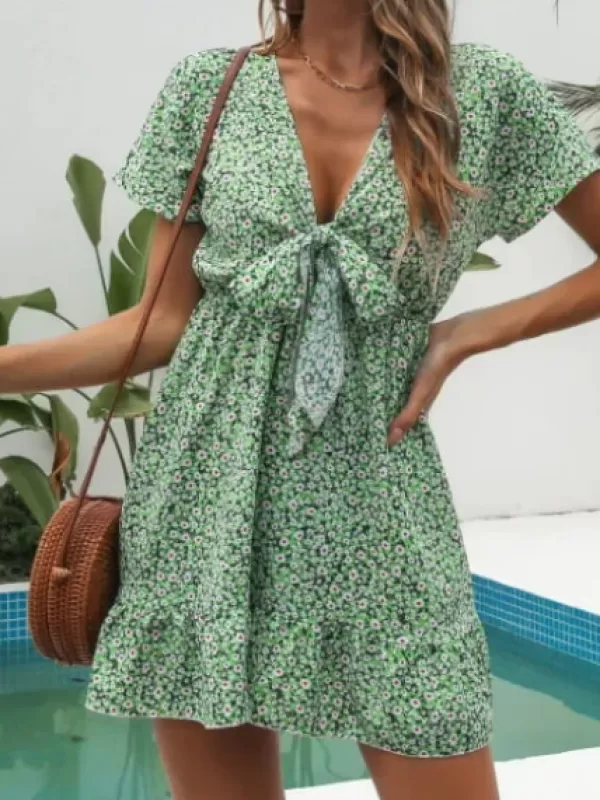 Princesse Fleurie Robe Courte Fleurie Verte Best