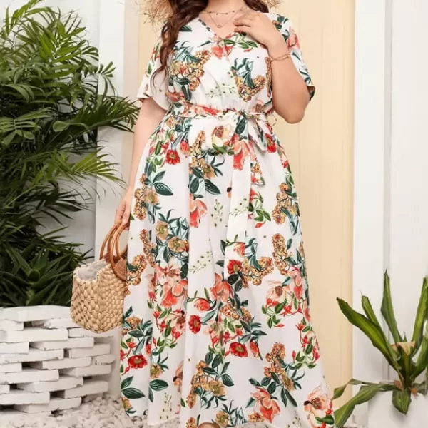 Princesse Fleurie Robe Fleurie Blanche Grande Taille Hot