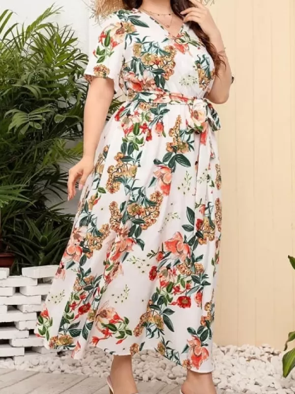 Princesse Fleurie Robe Fleurie Blanche Grande Taille Hot