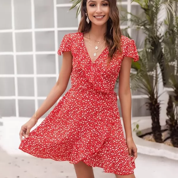 Princesse Fleurie Robe Fleurie Rouge Volants Cheap