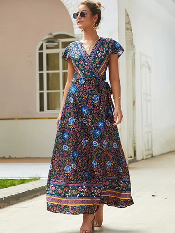 Princesse Fleurie Robe Longue Cache Coeur Fleurie Fashion