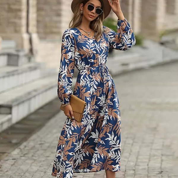 Princesse Fleurie Robe Longue Motif Feuille Best Sale