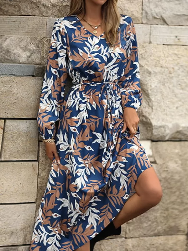 Princesse Fleurie Robe Longue Motif Feuille Best Sale