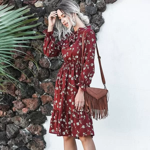 Princesse Fleurie Robe Midi Fleurie Rouge Discount