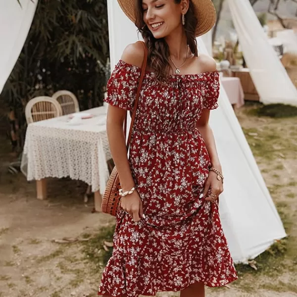 Princesse Fleurie Robe Mi-longue Fleurie Bohème Outlet