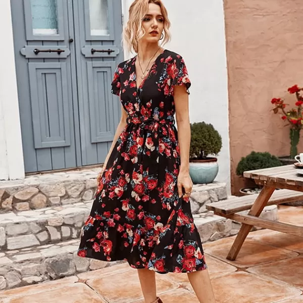 Princesse Fleurie Robe Noire Fleurie Rouge Best