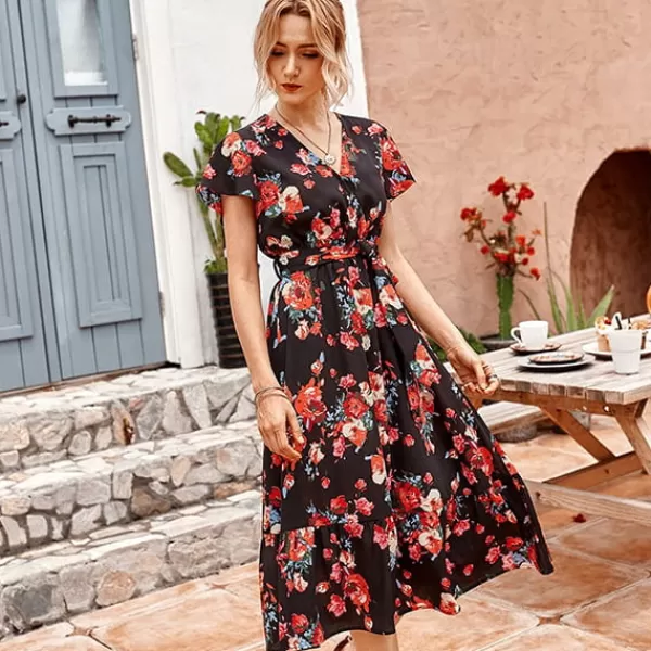 Princesse Fleurie Robe Noire Fleurie Rouge Best