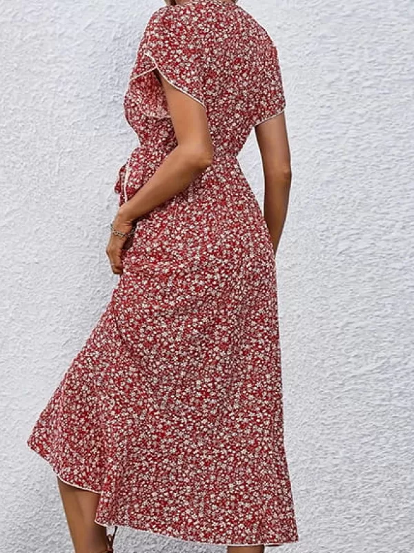 Princesse Fleurie Robe Rouge Fleurie Bohème Chic Discount
