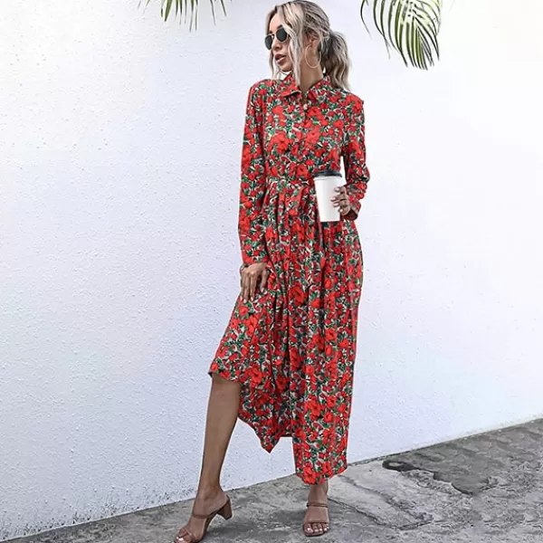 Princesse Fleurie Robe Rouge Fleurie Hiver Fashion