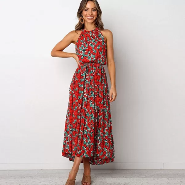 Princesse Fleurie Robe Soirée Fleurie Rouge New