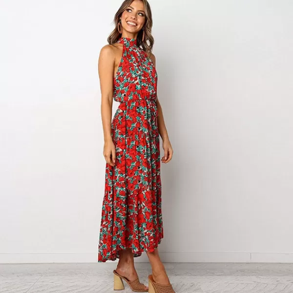 Princesse Fleurie Robe Soirée Fleurie Rouge New