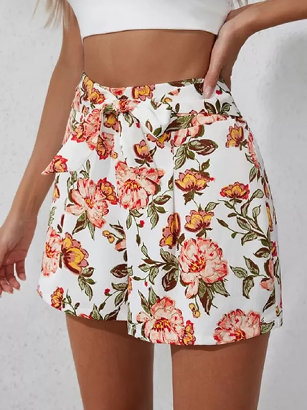 Princesse Fleurie Short Blanc Imprimé Fleuri Flash Sale
