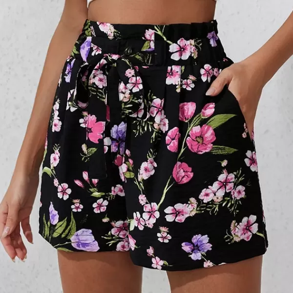 Princesse Fleurie Short Noir Fleuri Sale