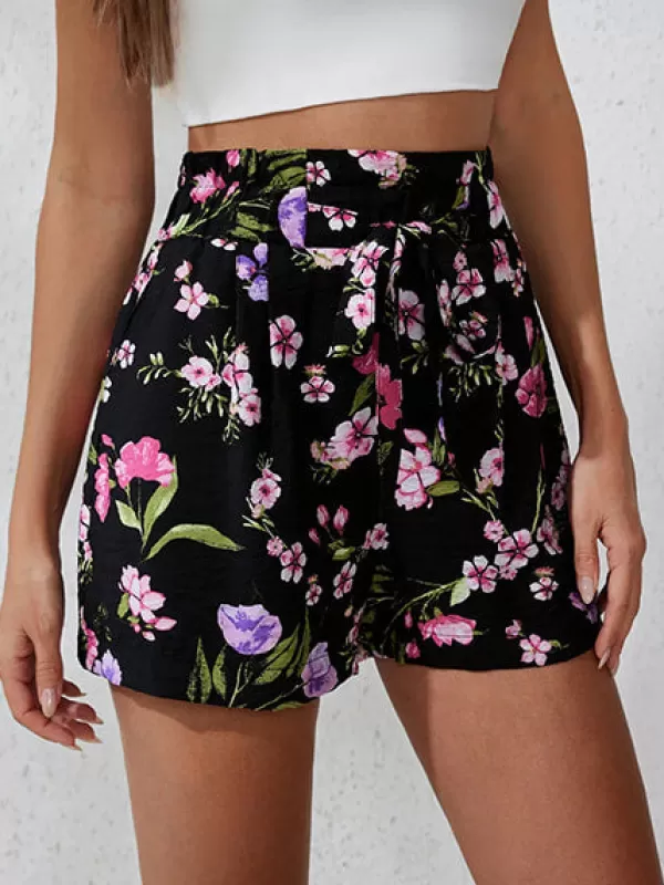Princesse Fleurie Short Noir Fleuri Sale